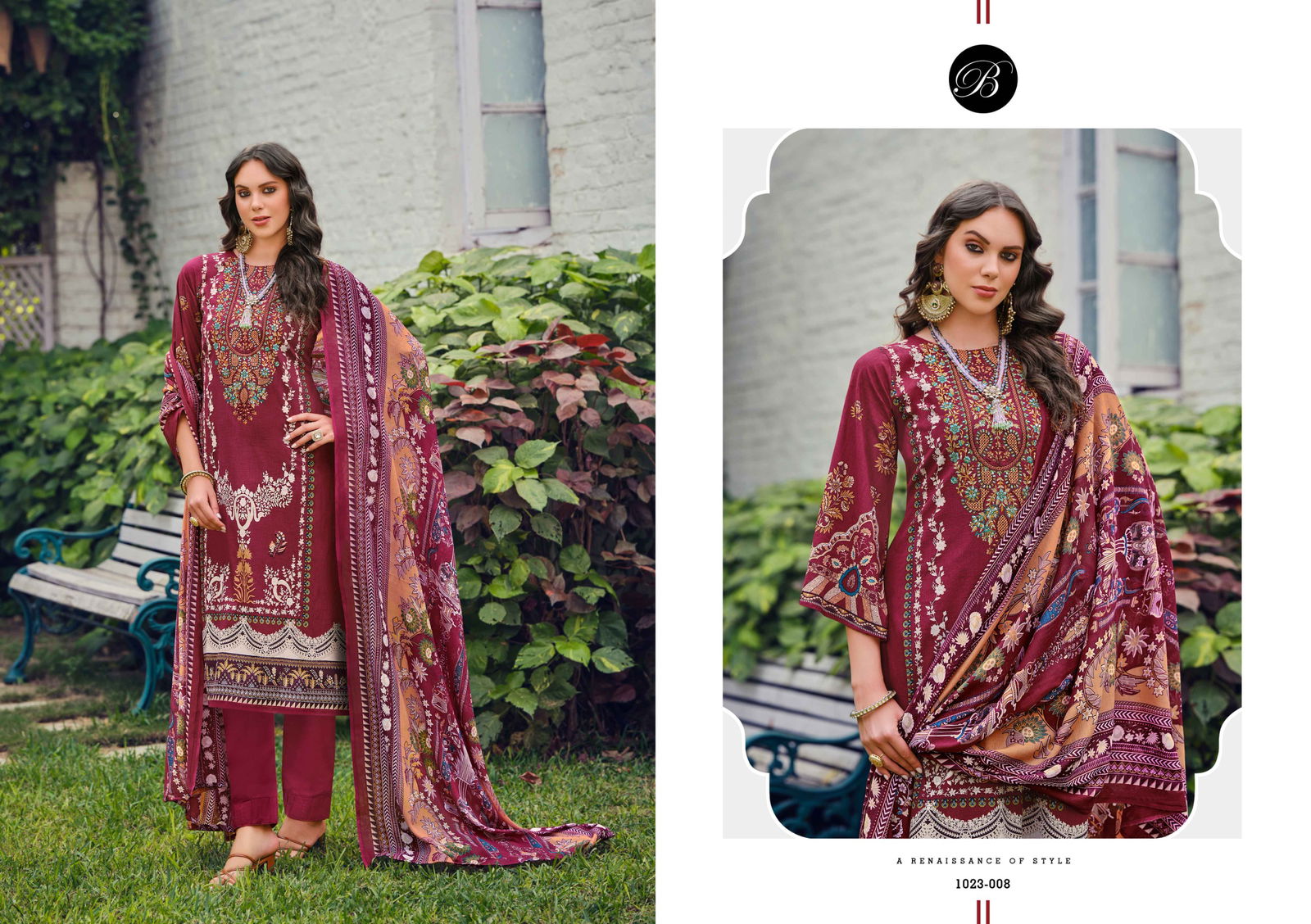 Riwayat vol 10 by Belliza Viscose Rayon Digital Printed Dress Material